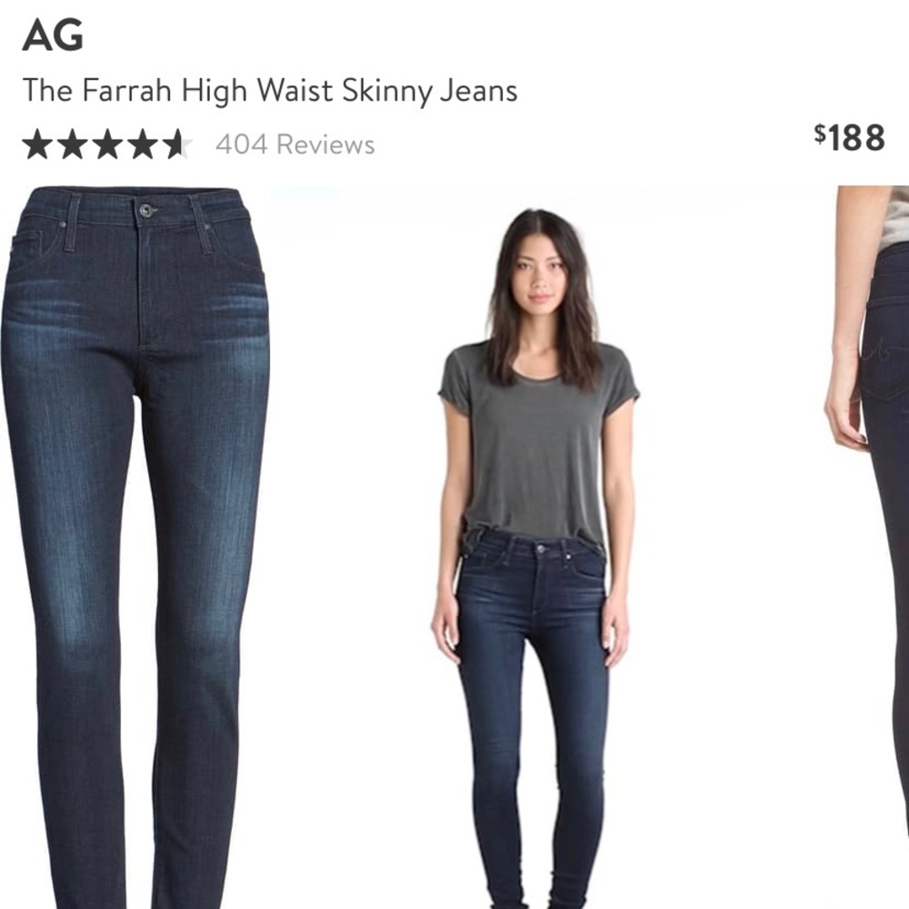AG Farrah high waist skinny jeans, size 27R (US)